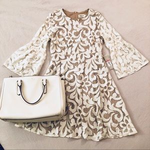 Eliza J White Lace Dress